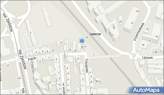 Kraków, Kącik, 20, mapa Krakowa