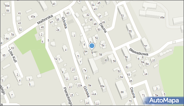 Kraków, Kadena-Bandrowskiego Juliusza, 9, mapa Krakowa