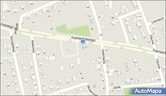 Kraków, Kamieńskiego Henryka, 31, mapa Krakowa