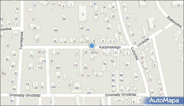 Kraków, Karpińskiego Franciszka, 13, mapa Krakowa