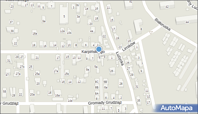 Kraków, Karpińskiego Franciszka, 5, mapa Krakowa