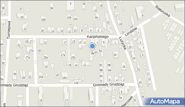 Kraków, Karpińskiego Franciszka, 9a, mapa Krakowa