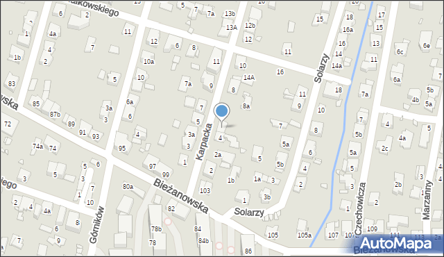 Kraków, Karpacka, 6, mapa Krakowa