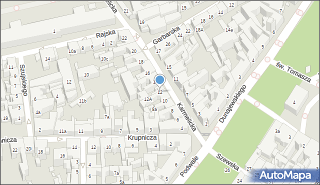 Kraków, Karmelicka, 12, mapa Krakowa