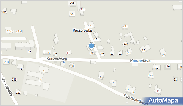 Kraków, Kaczorówka, 15, mapa Krakowa