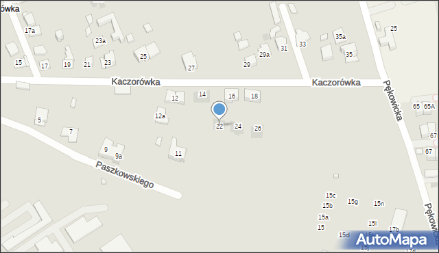 Kraków, Kaczorówka, 22, mapa Krakowa