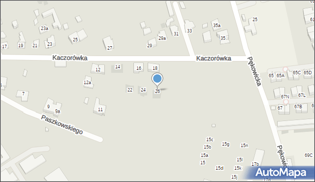 Kraków, Kaczorówka, 26, mapa Krakowa