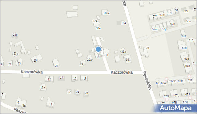 Kraków, Kaczorówka, 31, mapa Krakowa