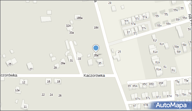 Kraków, Kaczorówka, 35a, mapa Krakowa