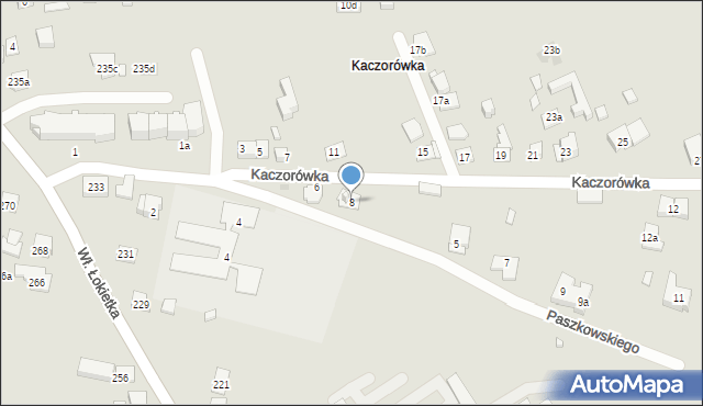 Kraków, Kaczorówka, 8, mapa Krakowa