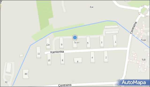 Kraków, Kamionka, 7, mapa Krakowa