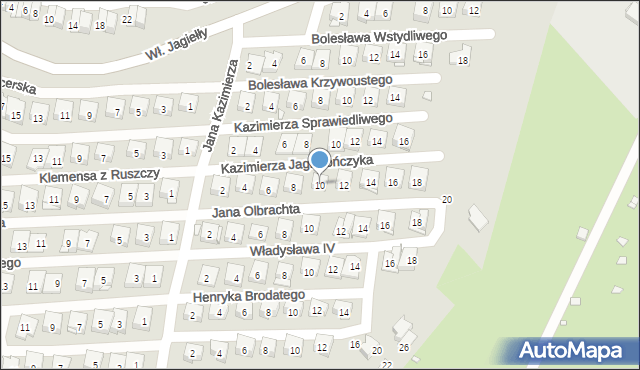 Kraków, Kazimierza Jagiellończyka, 10, mapa Krakowa