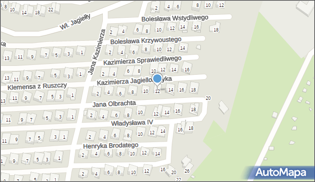 Kraków, Kazimierza Jagiellończyka, 12, mapa Krakowa