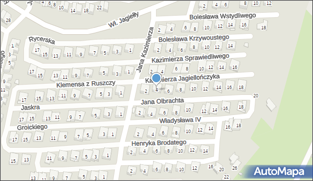 Kraków, Kazimierza Jagiellończyka, 4, mapa Krakowa