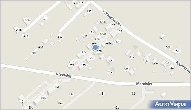 Kraków, Kantorowicka, 125E, mapa Krakowa