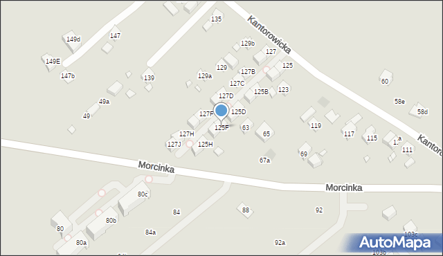 Kraków, Kantorowicka, 125F, mapa Krakowa