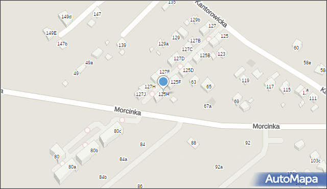 Kraków, Kantorowicka, 125H, mapa Krakowa