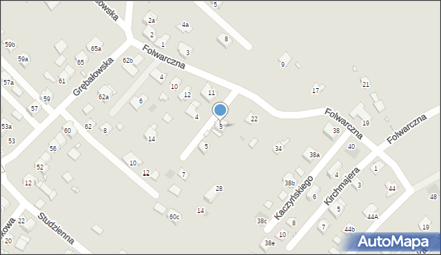 Kraków, Kaczyńskiego Zygmunta, ks., 3, mapa Krakowa