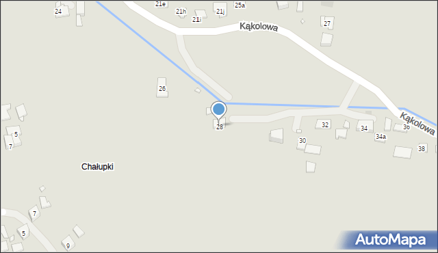 Kraków, Kąkolowa, 28, mapa Krakowa