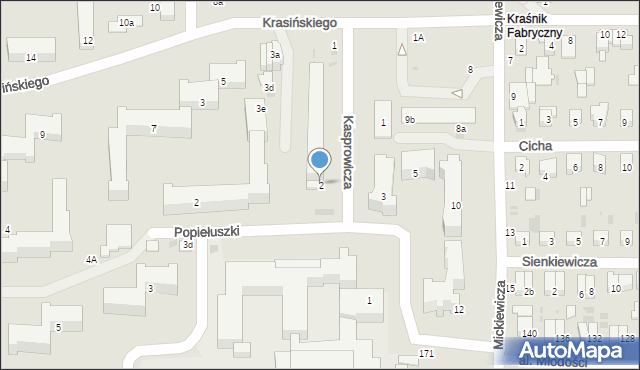 Kraśnik, Kasprowicza Jana, 2, mapa Kraśnik