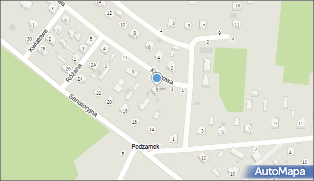 Krasnobród, Kalinowa, 5, mapa Krasnobród