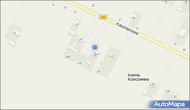 Kraszkowice, Kasztanowa, 20, mapa Kraszkowice