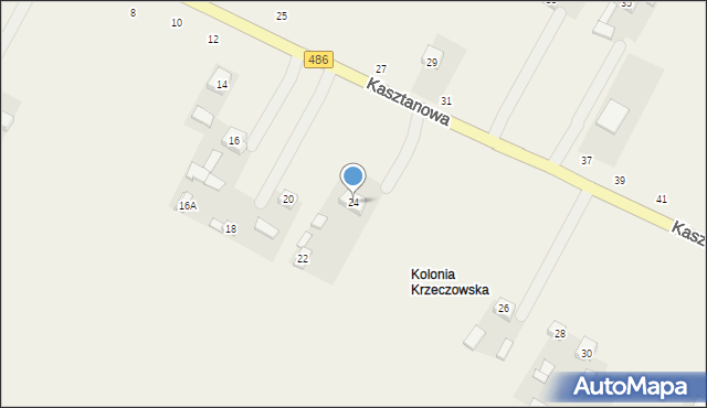 Kraszkowice, Kasztanowa, 24, mapa Kraszkowice