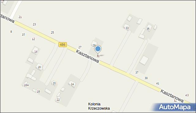 Kraszkowice, Kasztanowa, 31, mapa Kraszkowice