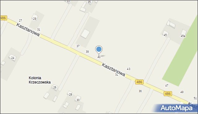 Kraszkowice, Kasztanowa, 41, mapa Kraszkowice