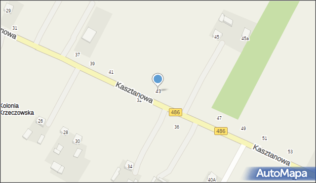 Kraszkowice, Kasztanowa, 43, mapa Kraszkowice