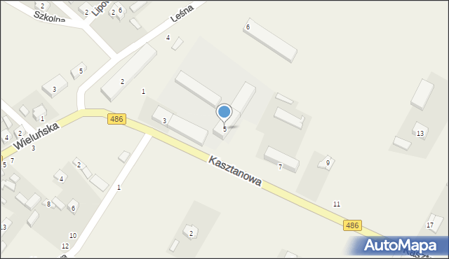 Kraszkowice, Kasztanowa, 5, mapa Kraszkowice