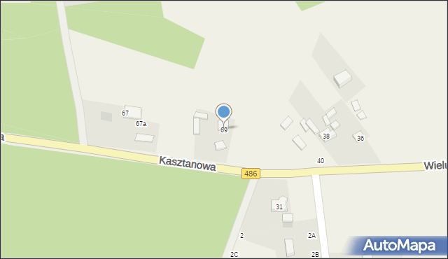 Kraszkowice, Kasztanowa, 69, mapa Kraszkowice