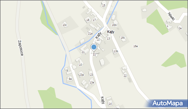 Krościenko nad Dunajcem, Kąty, 11, mapa Krościenko nad Dunajcem