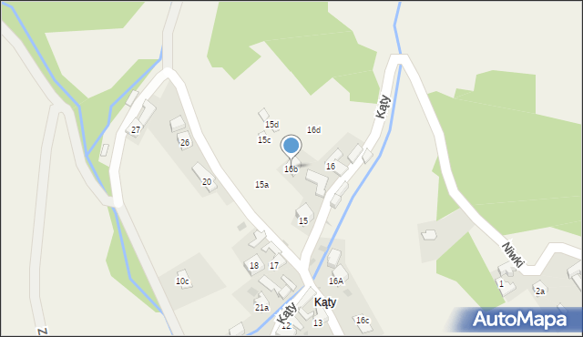 Krościenko nad Dunajcem, Kąty, 16b, mapa Krościenko nad Dunajcem