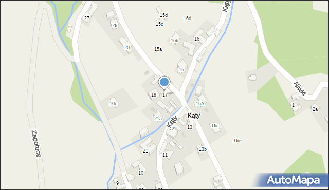 Krościenko nad Dunajcem, Kąty, 17, mapa Krościenko nad Dunajcem