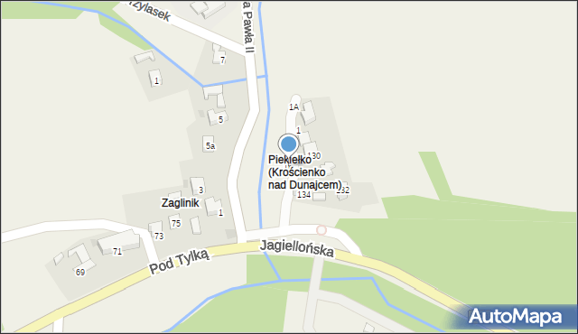 Krościenko nad Dunajcem, Kąty, 1b, mapa Krościenko nad Dunajcem