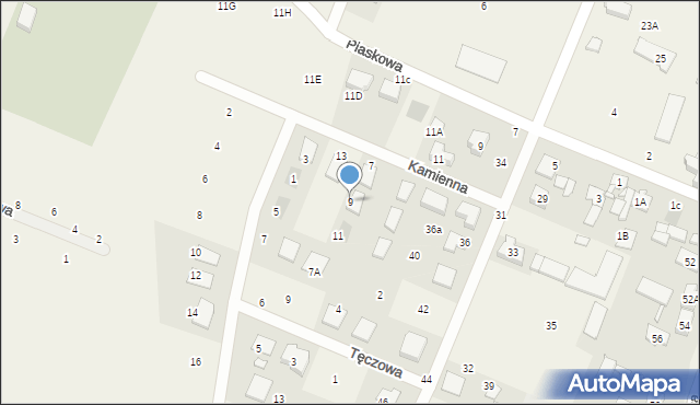 Krosno, Kamienna, 9, mapa Krosna