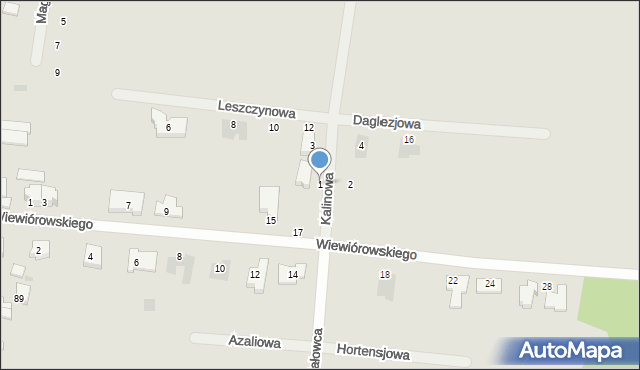 Krotoszyn, Kalinowa, 1, mapa Krotoszyna
