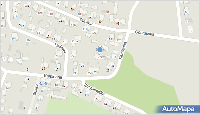 Krotoszyn, Kamienna, 27a, mapa Krotoszyna