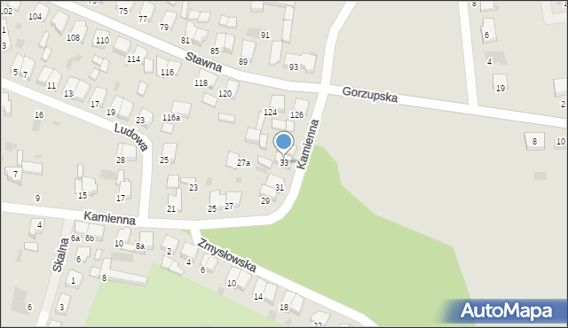 Krotoszyn, Kamienna, 33, mapa Krotoszyna