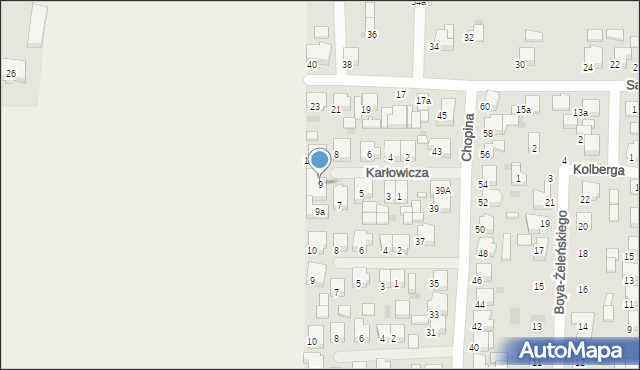 Krotoszyn, Karłowicza, 9, mapa Krotoszyna