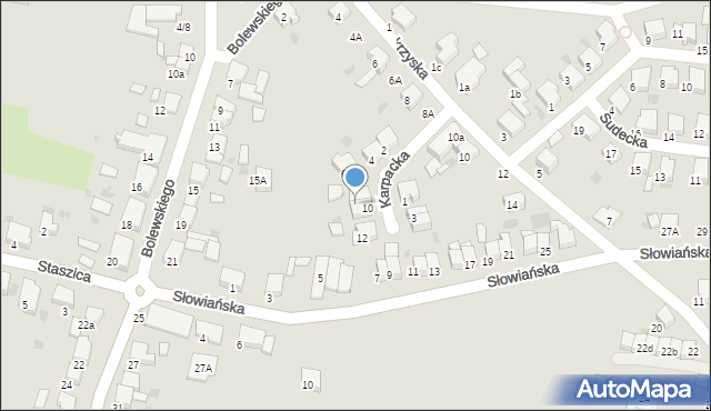 Krotoszyn, Karpacka, 8, mapa Krotoszyna