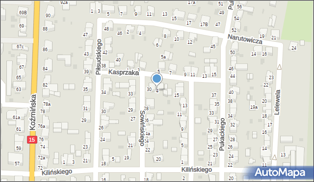 Krotoszyn, Kasprzaka, 4, mapa Krotoszyna