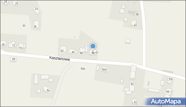 Kruszyn, Kasztanowa, 56, mapa Kruszyn