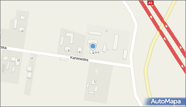 Kruszyn, Kaniewska, 4, mapa Kruszyn