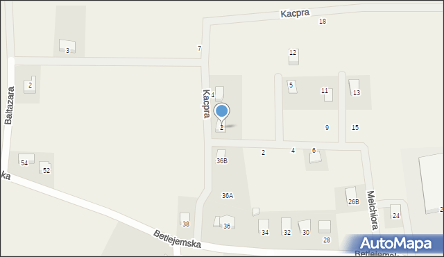 Krzeszów, Kacpra, 2, mapa Krzeszów