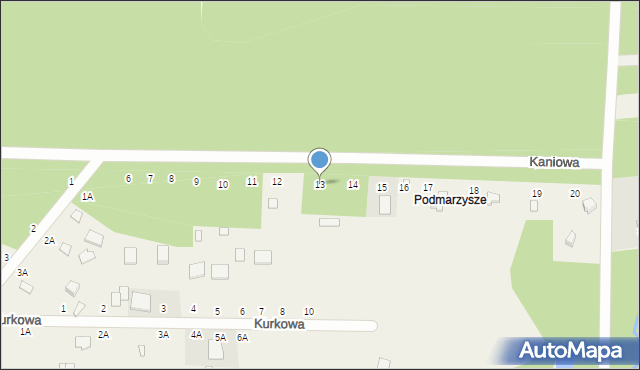 Kuby-Młyny, Kaniowa, 13, mapa Kuby-Młyny