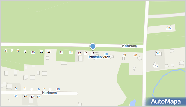 Kuby-Młyny, Kaniowa, 17, mapa Kuby-Młyny