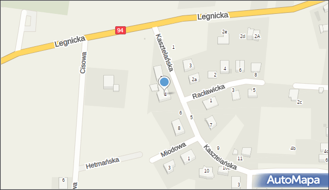 Kunice, Kasztelańska, 4, mapa Kunice