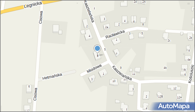 Kunice, Kasztelańska, 8, mapa Kunice